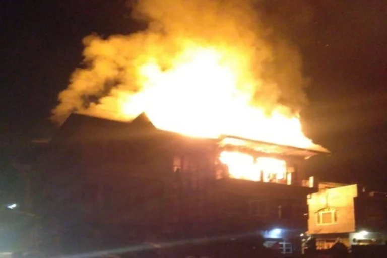 In Kashmir Fire Damage Mosque
